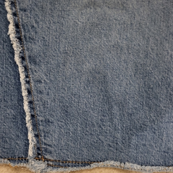 Vintage Y2K Gap USA Raw Hem A Line Denim Blue Jean Button Fly Maxi Skirt Size 10 - Picture 3 of 8